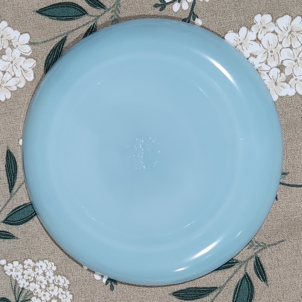 Fire King Blue Delphite 7" Salad Plate Vintage Anchor Hocking Turquoise Blue - Picture 5 of 7